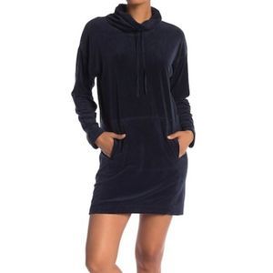 Max studio black velvet sweat shirt dress xs